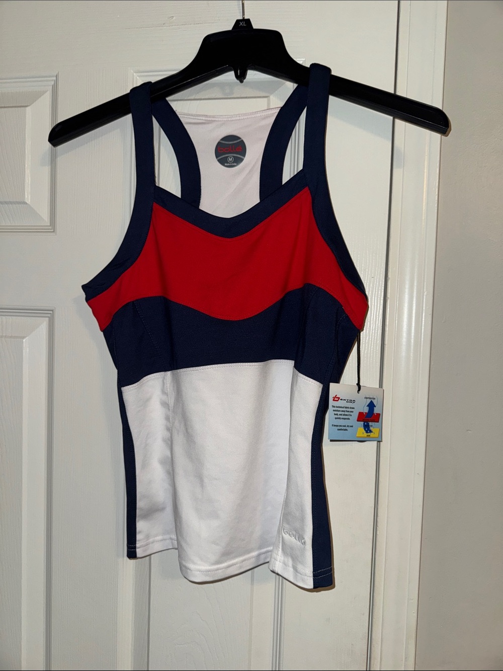 bolle Red Navy White Colorblock Racerback Tank Top